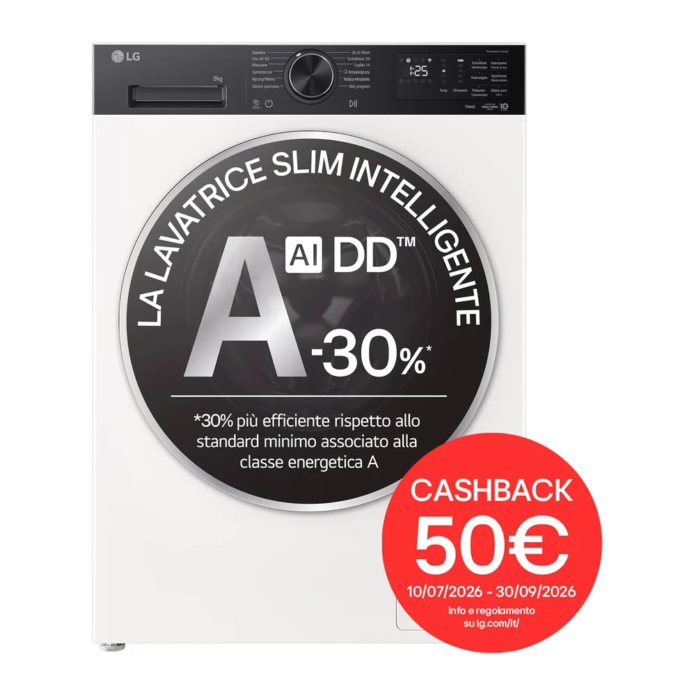 LG F2NX50S9THB Lavatrice Slim 9 kg Next AI DD — 2