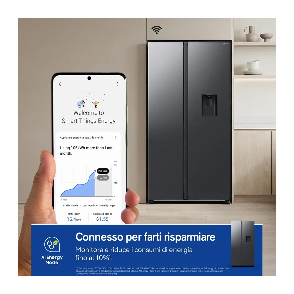 Samsung Frigorifero Side by Side Air Space AI RS57DG410EB4/EF con Dispenser Acqua — 3