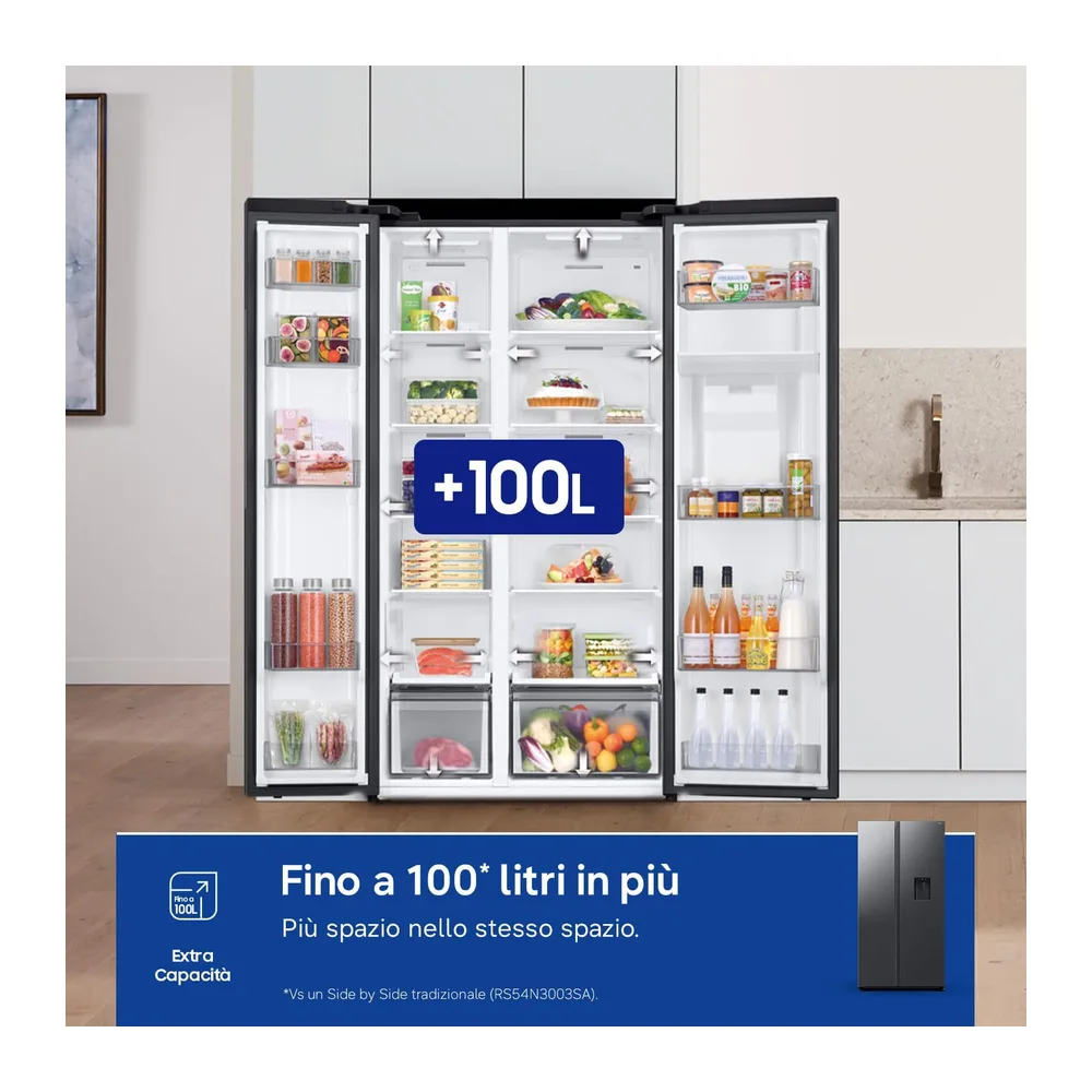 Samsung Frigorifero Side by Side Air Space AI RS57DG410EB4/EF con Dispenser Acqua — 4