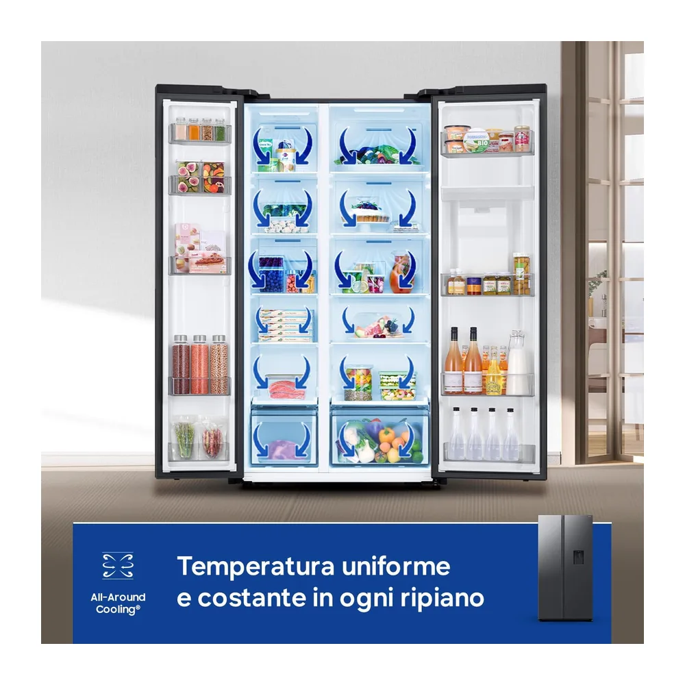Samsung Frigorifero Side by Side Air Space AI RS57DG410EB4/EF con Dispenser Acqua — 5