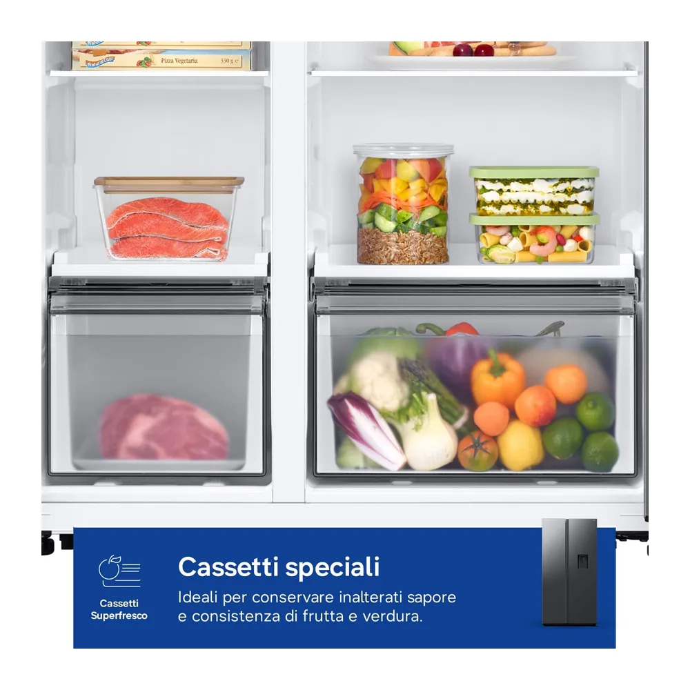 Samsung Frigorifero Side by Side Air Space AI RS57DG410EB4/EF con Dispenser Acqua — 6