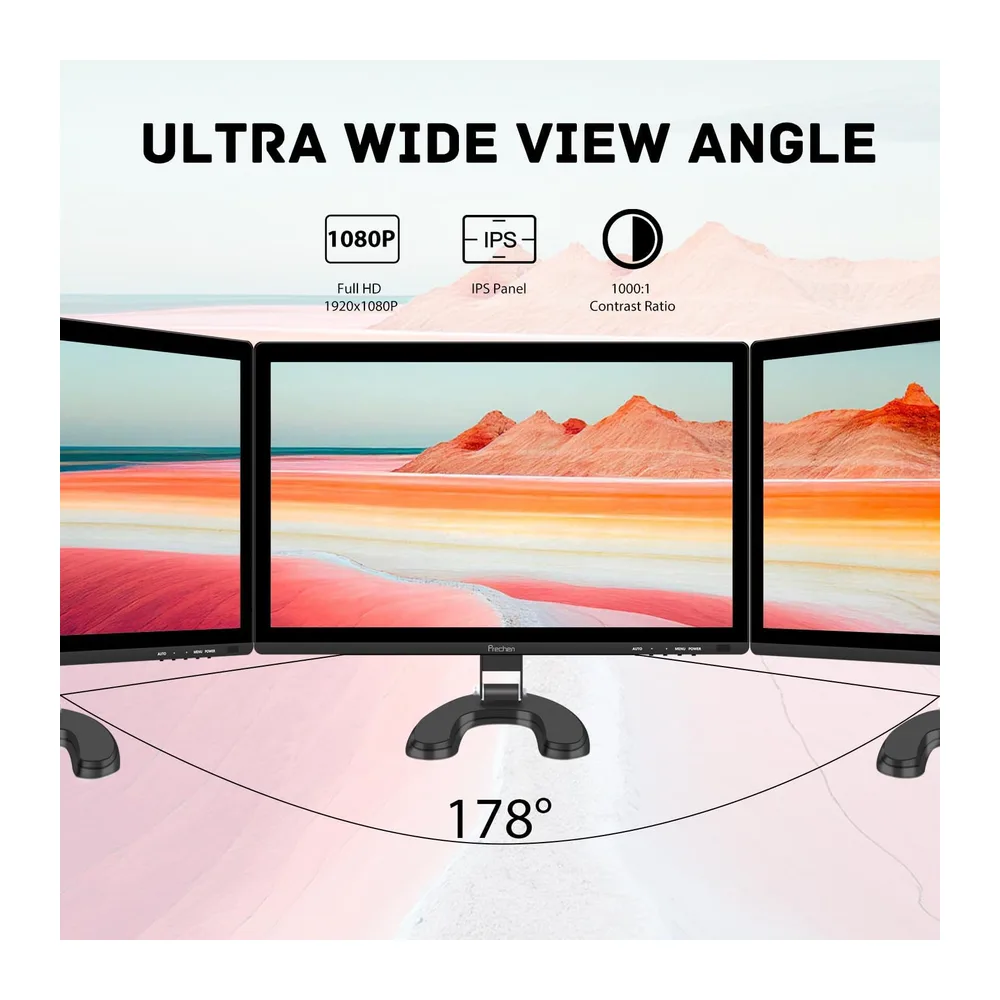 23,8 Pollici Monitor PC Touchscreen, IPS FHD 1080P con HDMI, VGA e USB [Classe di efficienza energetica A] — 3