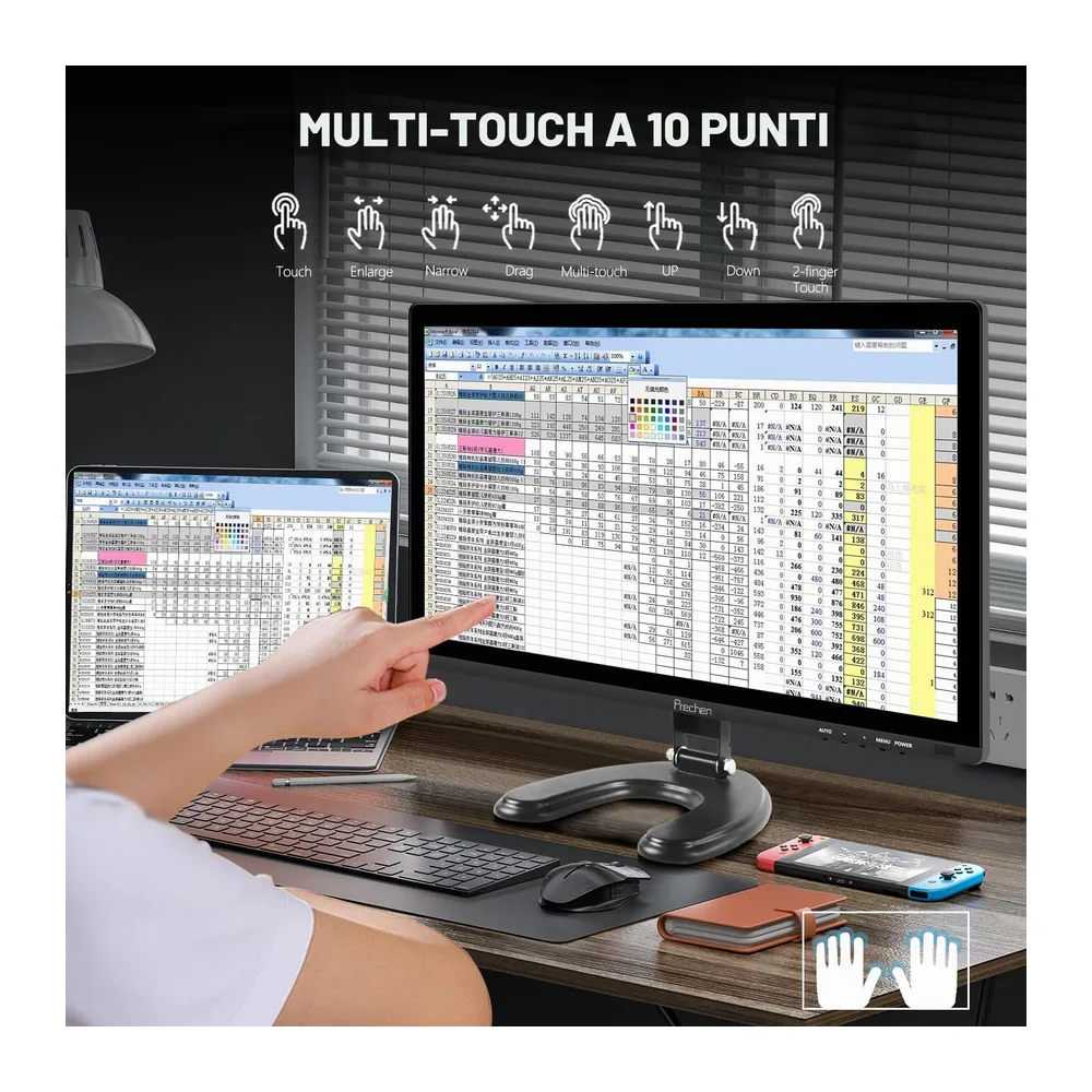 23,8 Pollici Monitor PC Touchscreen, IPS FHD 1080P con HDMI, VGA e USB [Classe di efficienza energetica A] — 4