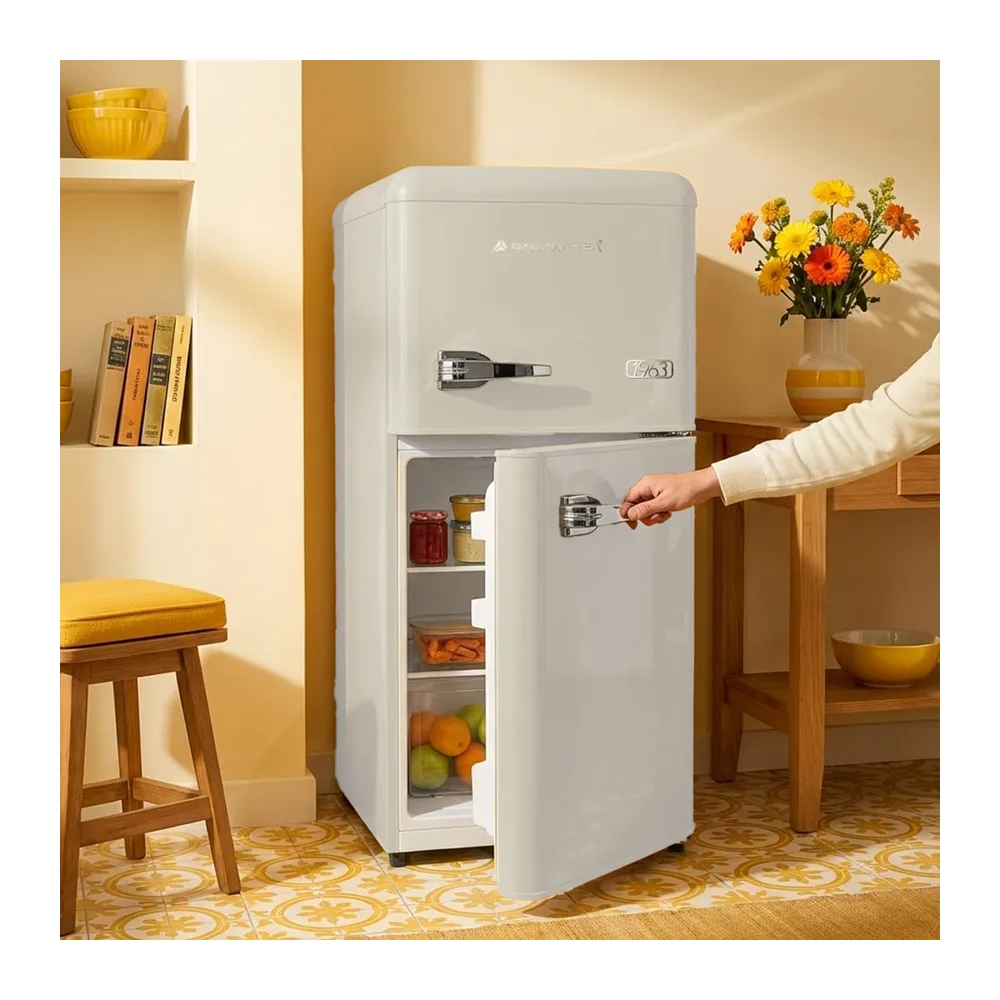PYRAMIDEA Frigo Retrò 100 litri lordi Color Bianco MAMBO105W [Classe di efficienza energetica E] — 4