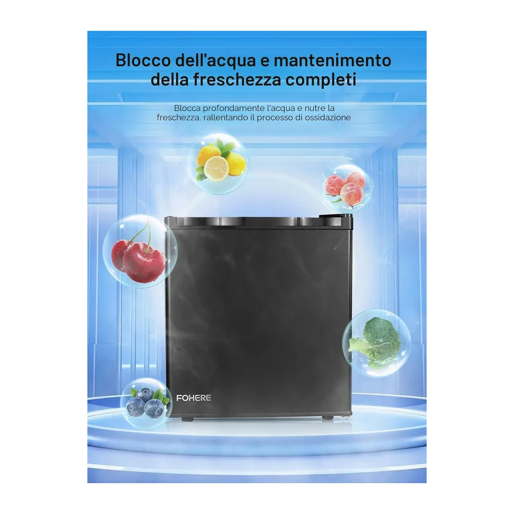 FOHERE Frigorifero Piccolo 46Litri, Mini Frigo Tavolo Monoporta, Termostato Regolabile, Silenzioso, Porta — 5