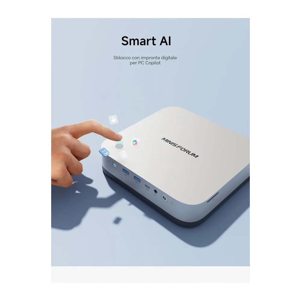 MINISFORUM AI X1 Pro Mini PC, AMD Ryzen AI 9 HX370 (12 core/24 thread, fino a 5,1 GHz) e AMD Radeon 890M, 32 — 5