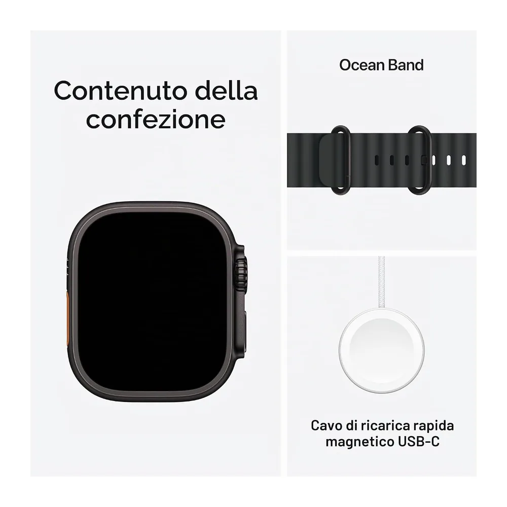 Apple Watch Ultra 3 (2025) black titanium 49mm 4G black ocean band (Ricondizionato) — 6