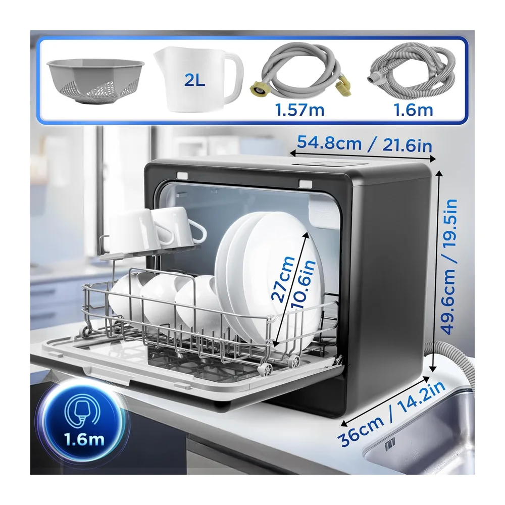 Duronic DW10 Lavastoviglie Piccola Portatile 1050W da Tavolo Compatta — 2