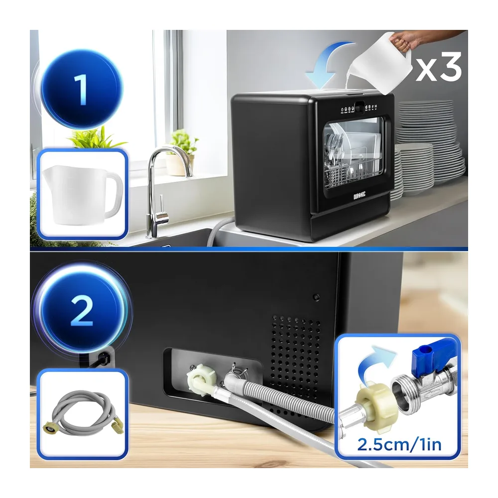 Duronic DW10 Lavastoviglie Piccola Portatile 1050W da Tavolo Compatta — 3