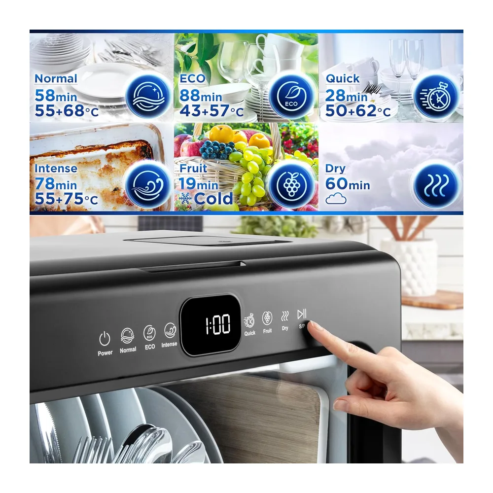 Duronic DW10 Lavastoviglie Piccola Portatile 1050W da Tavolo Compatta — 5