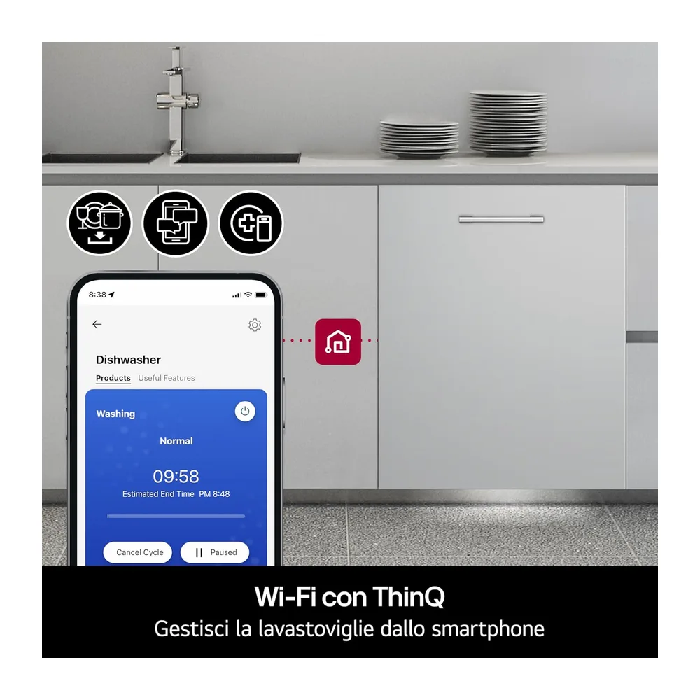 LG DB375TXS Lavastoviglie da Incasso Classe A,14 Coperti — 6