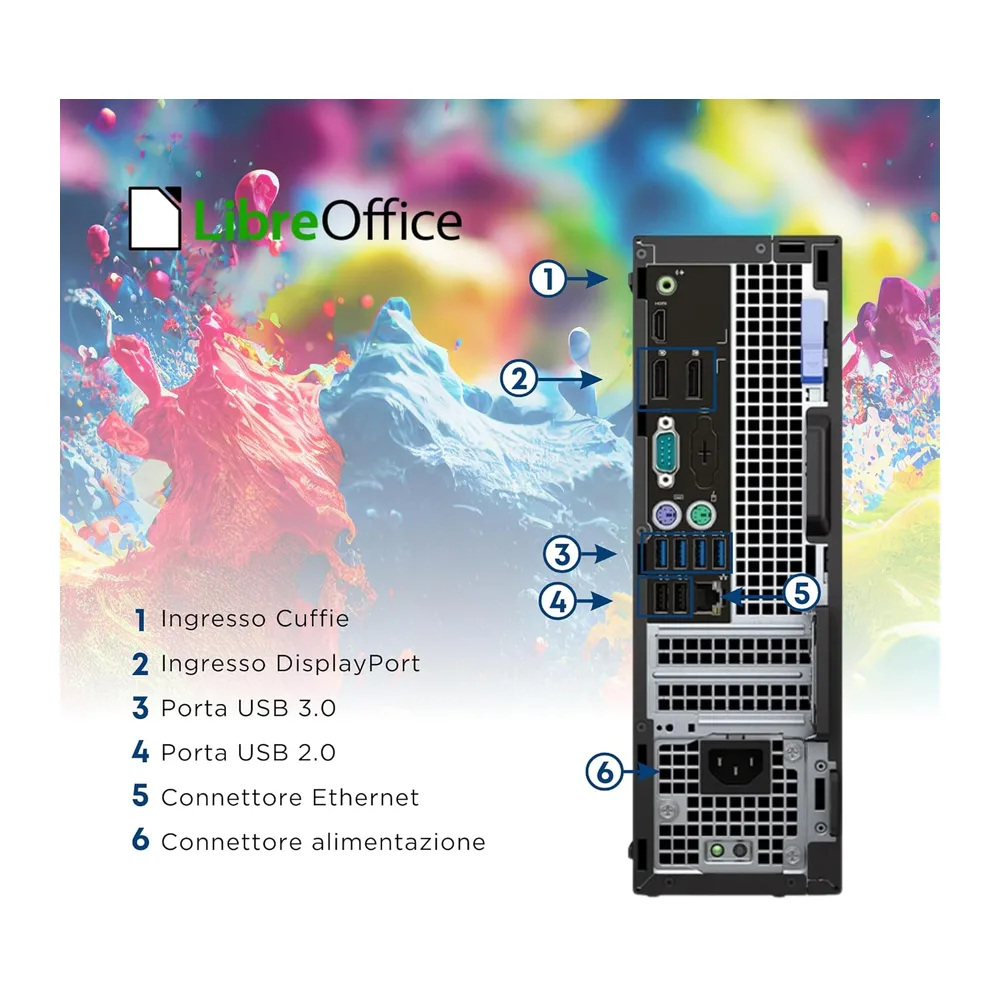 Dell, Pc Desktop Pronto All'Uso, Computer Pc Fisso Intel i7-6700 4 Core 3.4Ghz, Ram 16Gb, SSD 512Gb, — 3