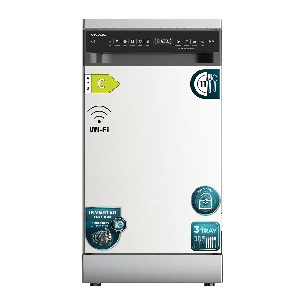 Cecotec Lavastoviglie Libera Installazione 45cm Bolero Aguazero 4560 Inox Connected. 11 Coperti
