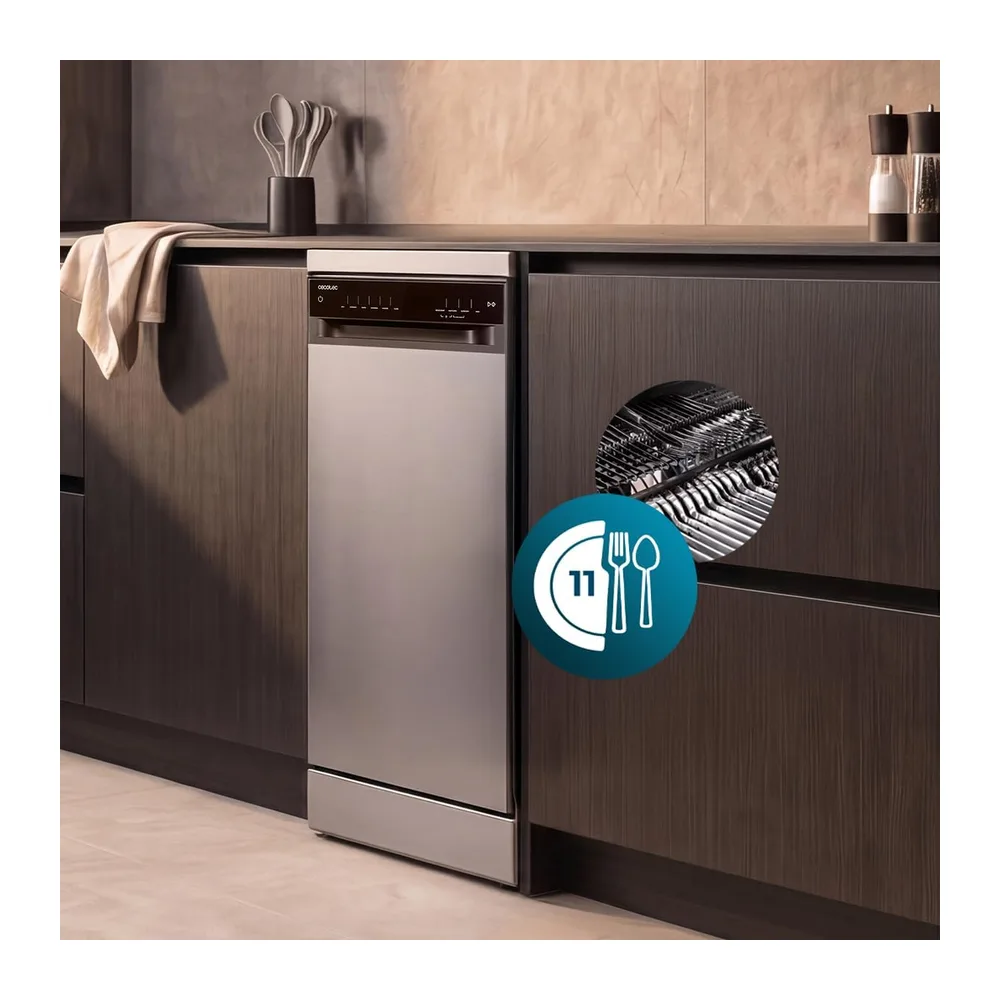 Cecotec Lavastoviglie Libera Installazione 45cm Bolero Aguazero 4560 Inox Connected. 11 Coperti — 3