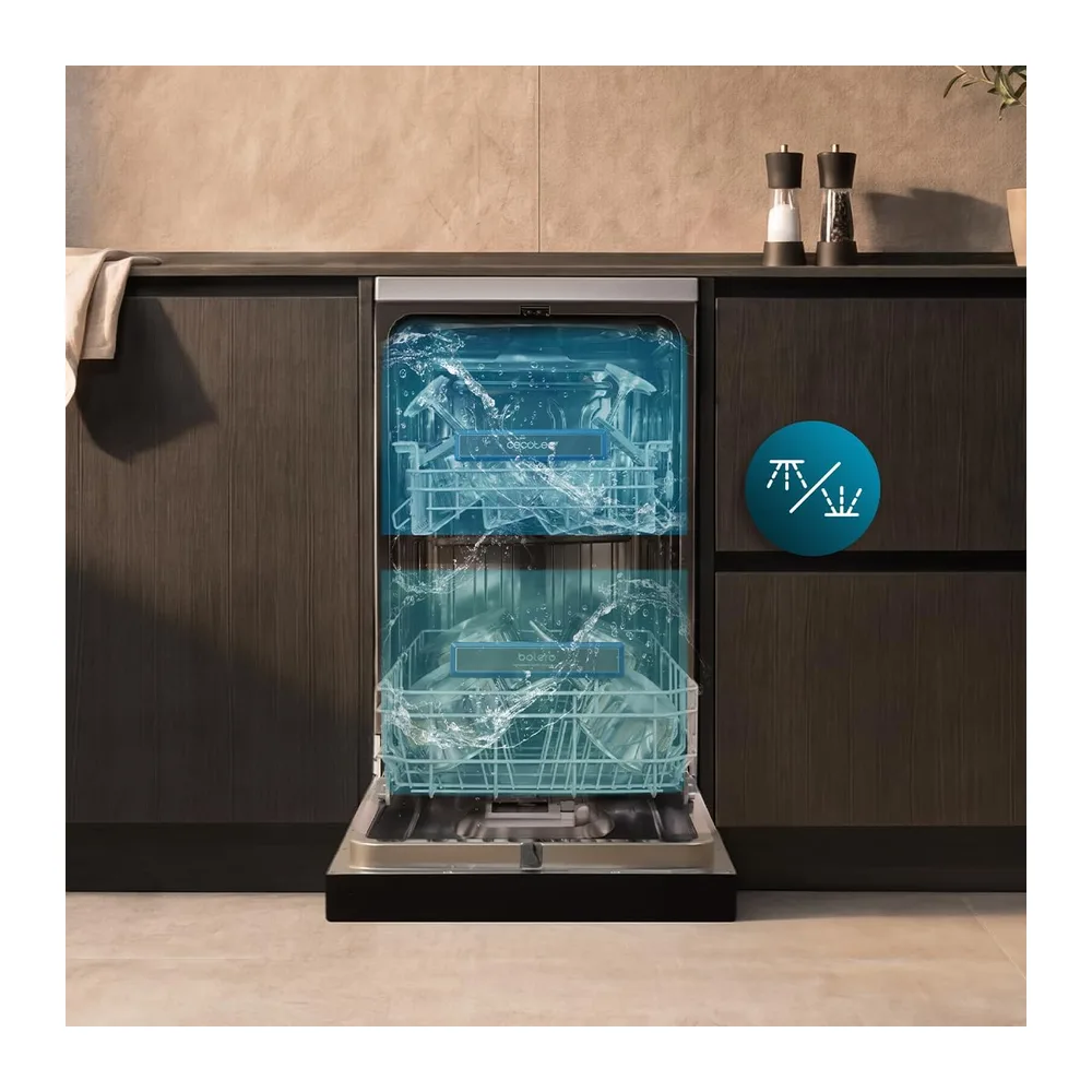 Cecotec Lavastoviglie Libera Installazione 45cm Bolero Aguazero 4560 Inox Connected. 11 Coperti — 5