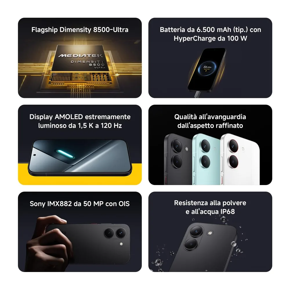 POCO X8 Pro, Smartphone 8+512GB, Nero, Dimensity 8500-Ultra — 3