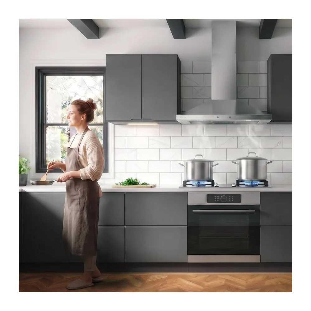 Cecotec Cappa Aspirante Piramidale 70 cm Bolero Flux PT 704400 Inox A+++. Vetro Frontale Bianco — 4