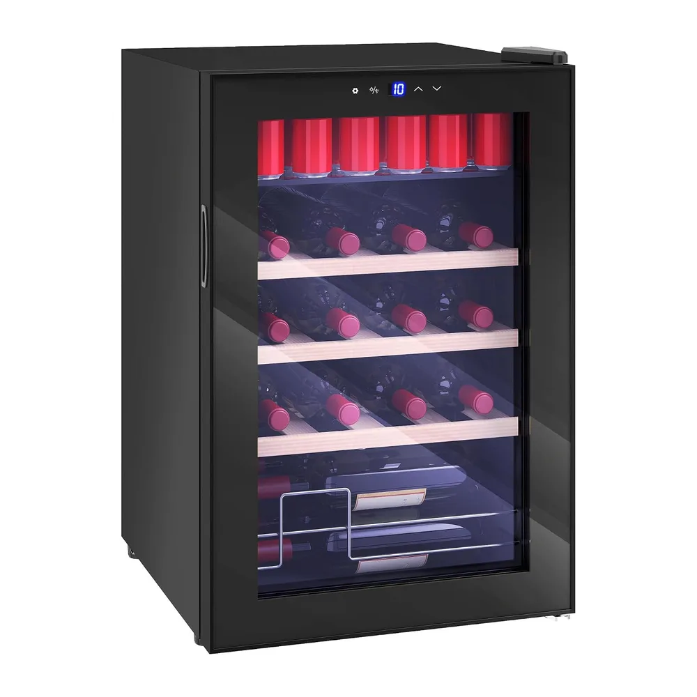 HOMCOM Cantinetta Vino Refrigerata 12 Bottiglie 53L Silenziosa 5-18℃ [Classe di efficienza energetica G]