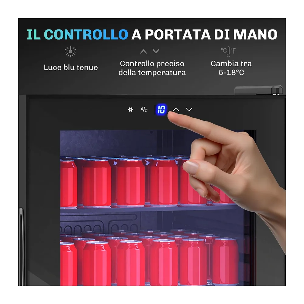 HOMCOM Cantinetta Vino Refrigerata 20 Bottiglie 92L Silenziosa 5-18℃ [Classe di efficienza energetica G] — 4
