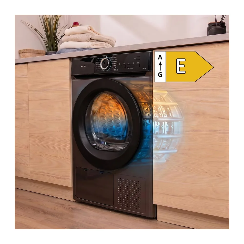 Cecotec Asciugatrice a Pompa di Calore 10Kg Bolero Dresscode Dry 10180 Steel.700W — 3