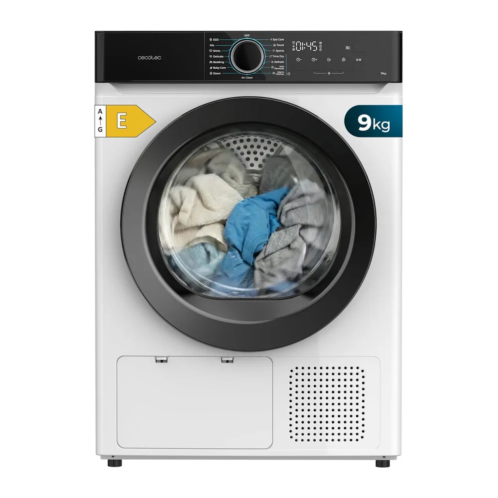 Cecotec Asciugatrice a Pompa di Calore 9 Kg Bolero Dresscode Dry 9180. 650W