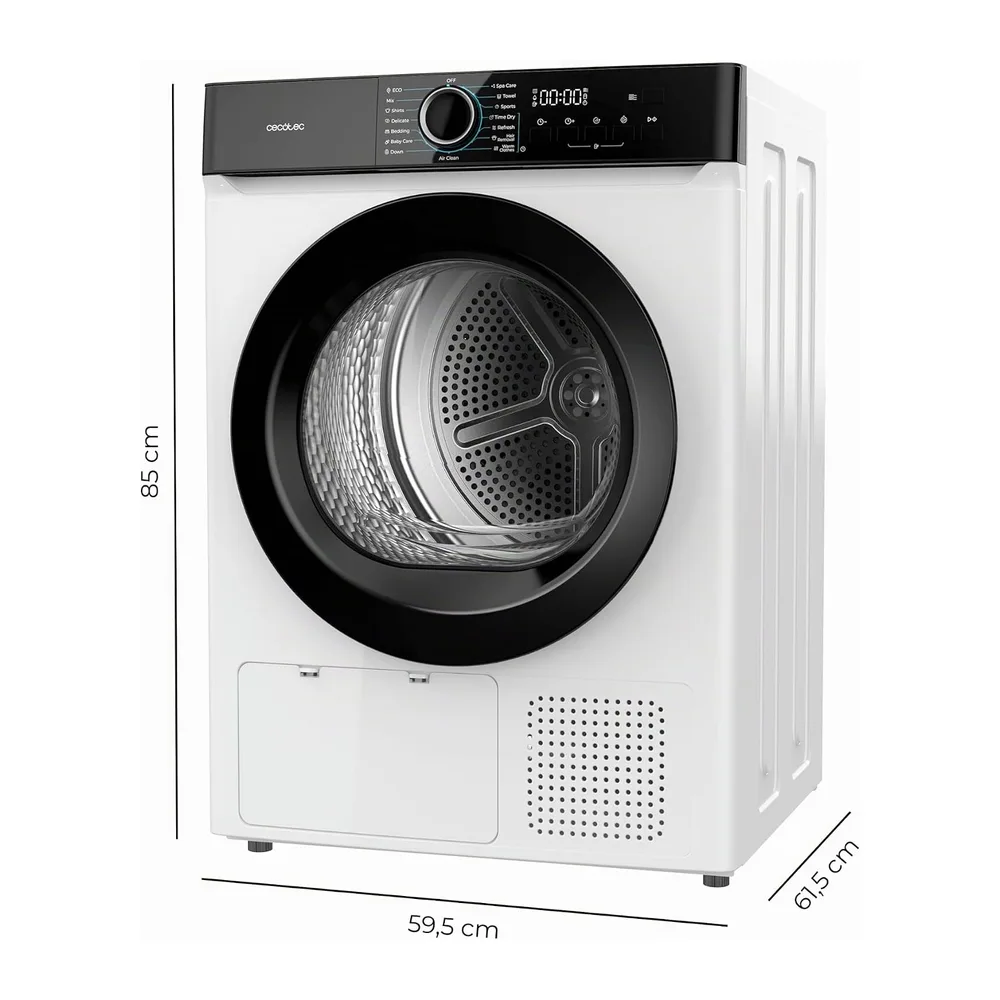 Cecotec Asciugatrice a Pompa di Calore 9 Kg Bolero Dresscode Dry 9180. 650W — 2