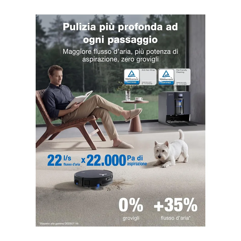 ECOVACS X12 OMNICYCLONE Robot Aspirapolvere Lavapavimenti 22.000 Pa — 4