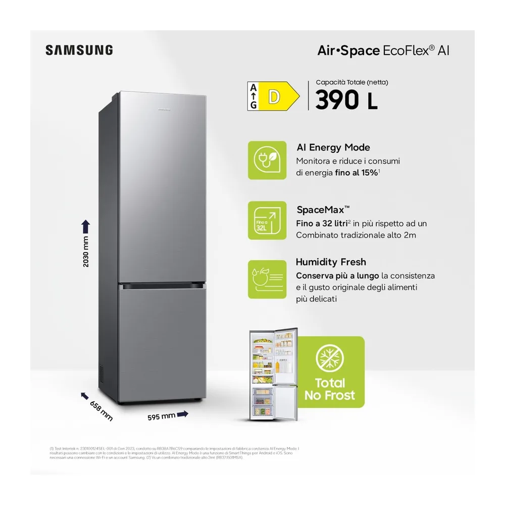 Samsung EcoFlex AI Frigorifero Combinato F-RL38C60DSA3M Wifi — 3