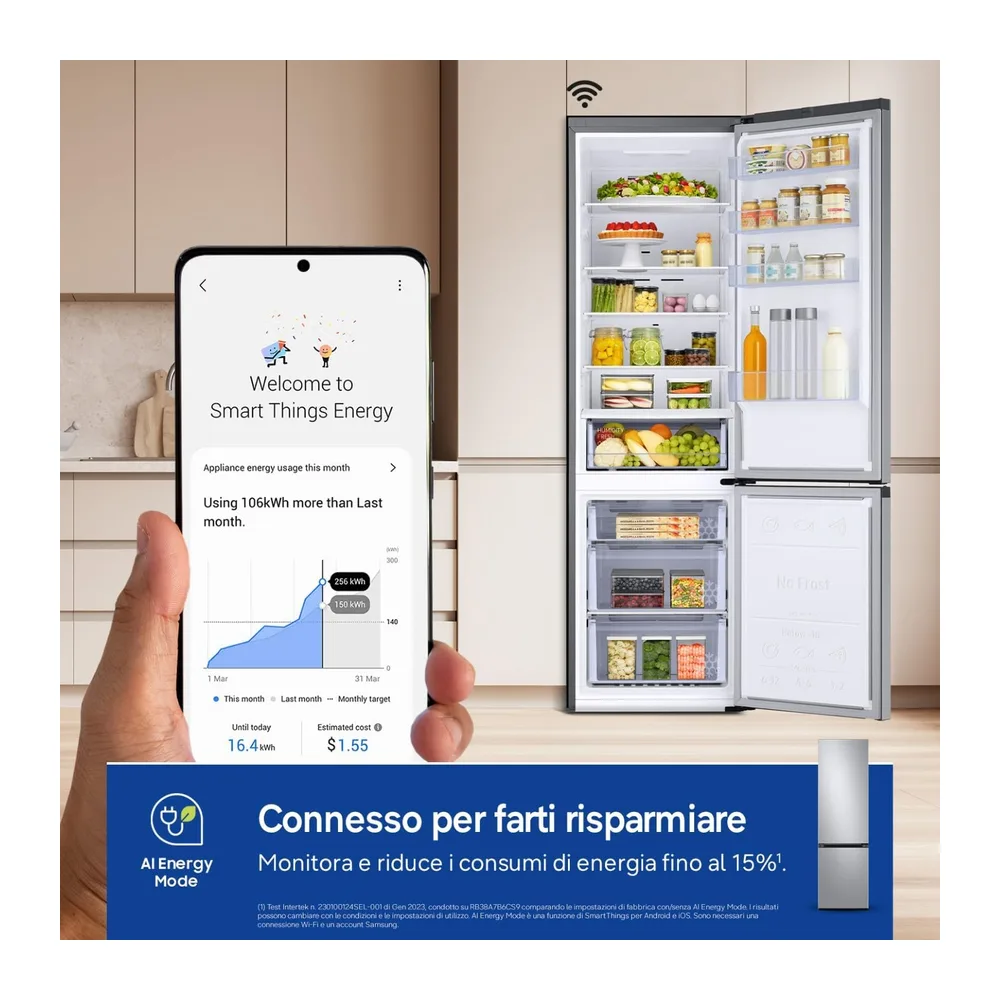 Samsung EcoFlex AI Frigorifero Combinato F-RL38C60DSA3M Wifi — 4
