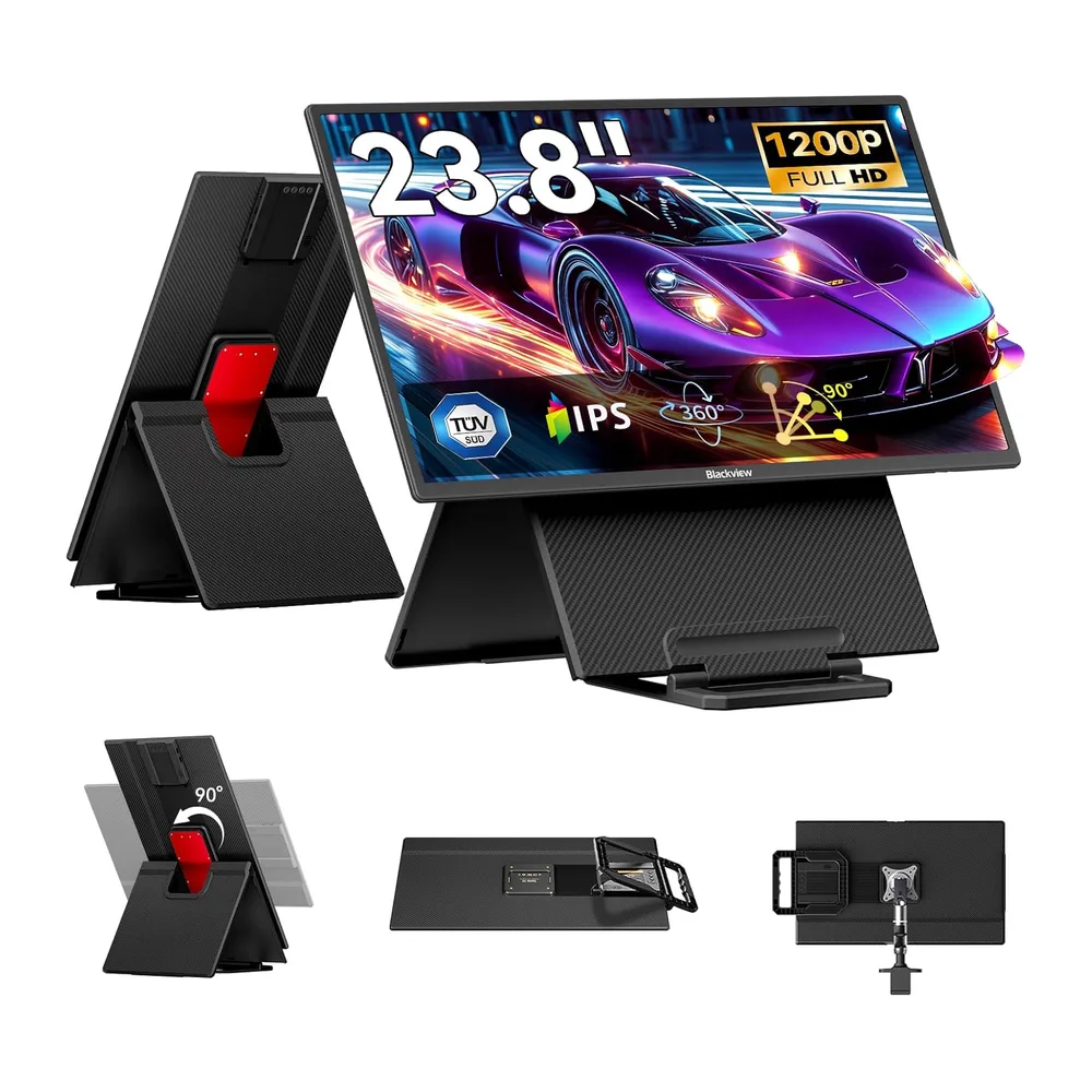 Blackview Monitor Portatile per Laptop, 23.8" 1080P FHD 100Hz, Monitor Gaming IPS, Supporto pieghevole