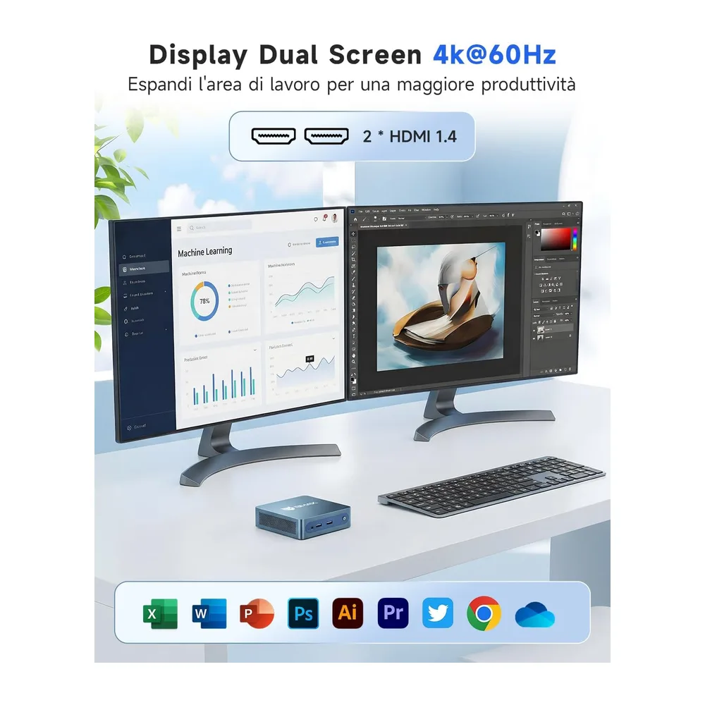 BMAX Mini PC Intel Celeron J3355 6GB RAM — 4