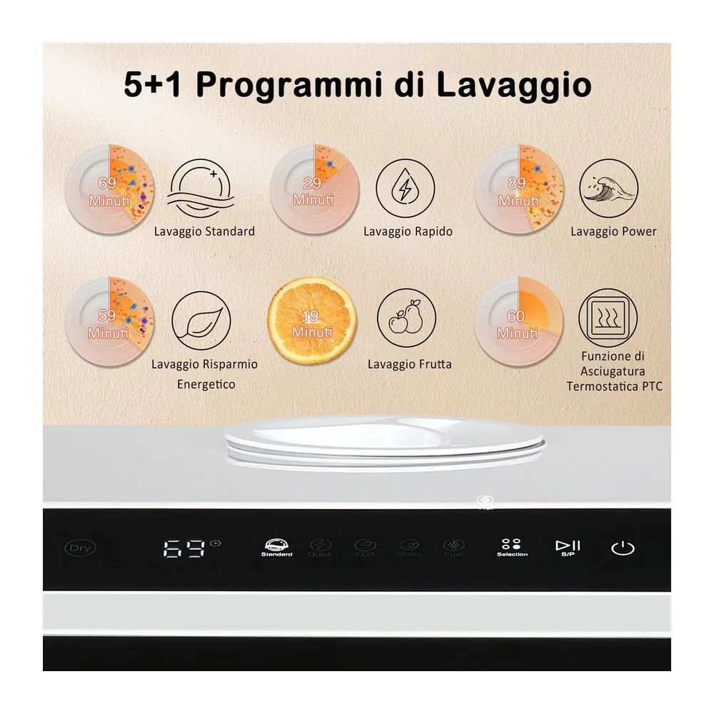YU YUSING Lavastoviglie Piccola Portatile — 3