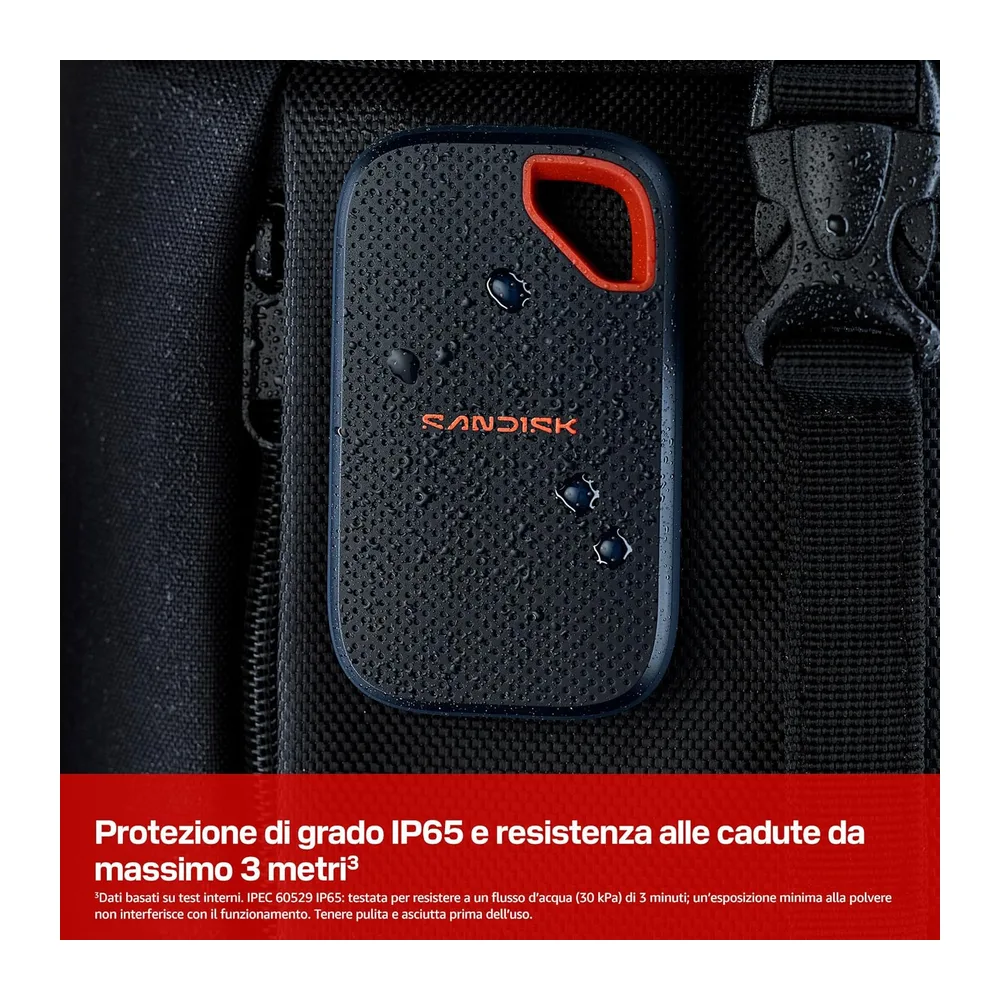 SANDISK Extreme SSD portatile 2 TB (velocità fino a 2.000 MB/s — 3