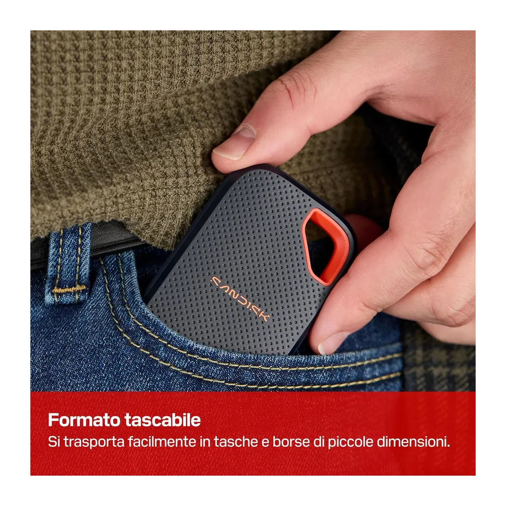 SANDISK Extreme SSD portatile 2 TB (velocità fino a 2.000 MB/s — 5