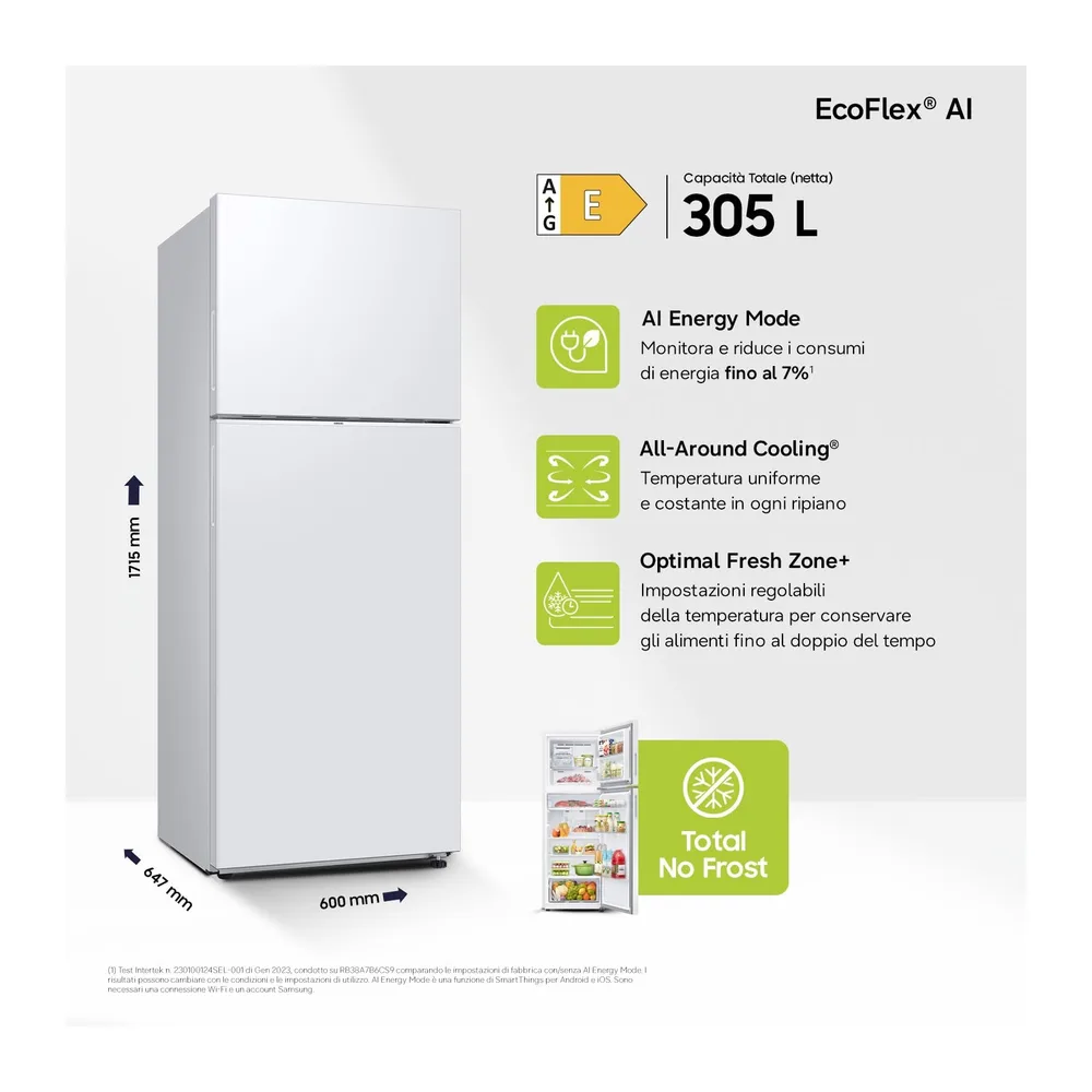 Samsung Frigorifero Doppia Porta EcoFlex AI F-RD31CG56WW3M — 3