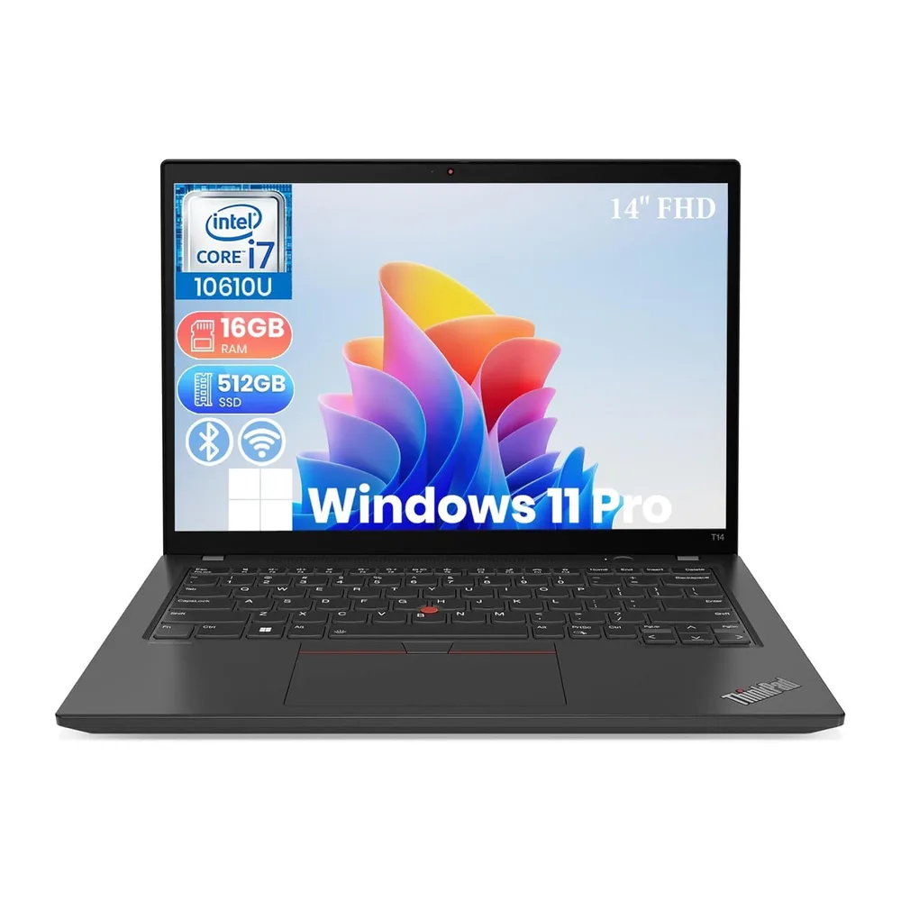 Lenovo Thinkpad T14 Computer portatile, 14" FHD (1920x1080), Intel Core i7-10510U, 16GB RAM, 512GB SSD,