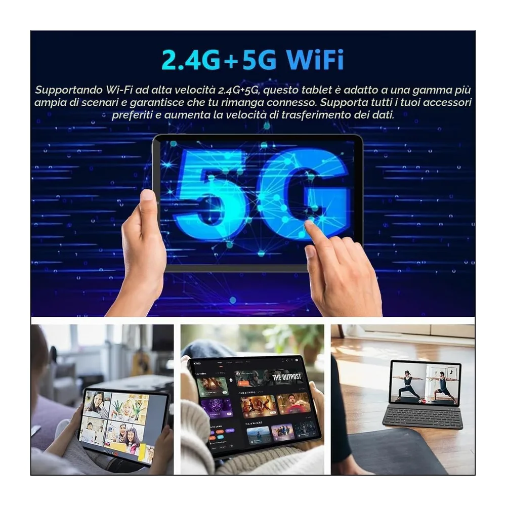 Crelander Tablet Android 14 da 10,1 pollici con slot per scheda SIM 4G LTE chiamate — 4