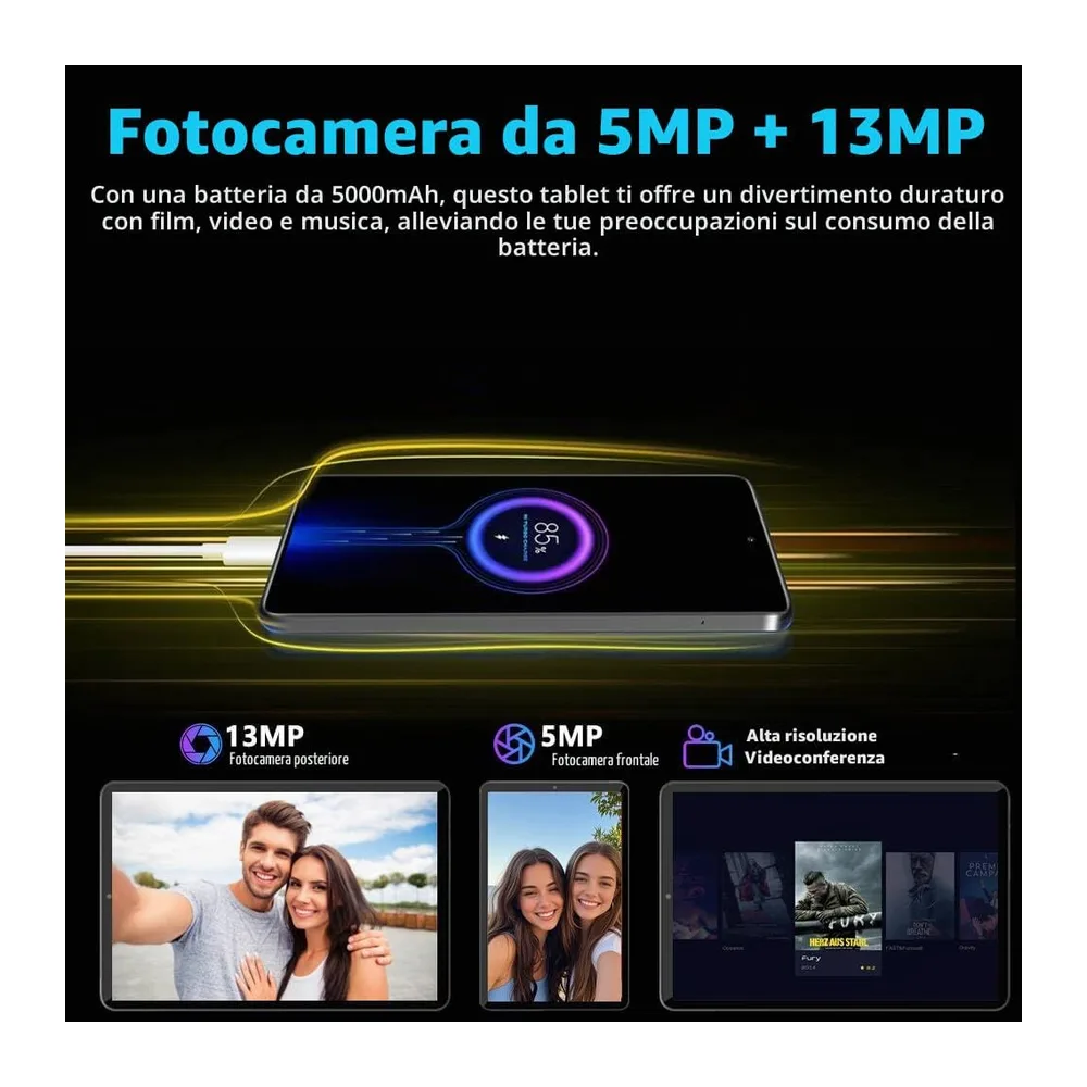 Crelander Tablet Android 14 da 10,1 pollici con slot per scheda SIM 4G LTE chiamate — 6