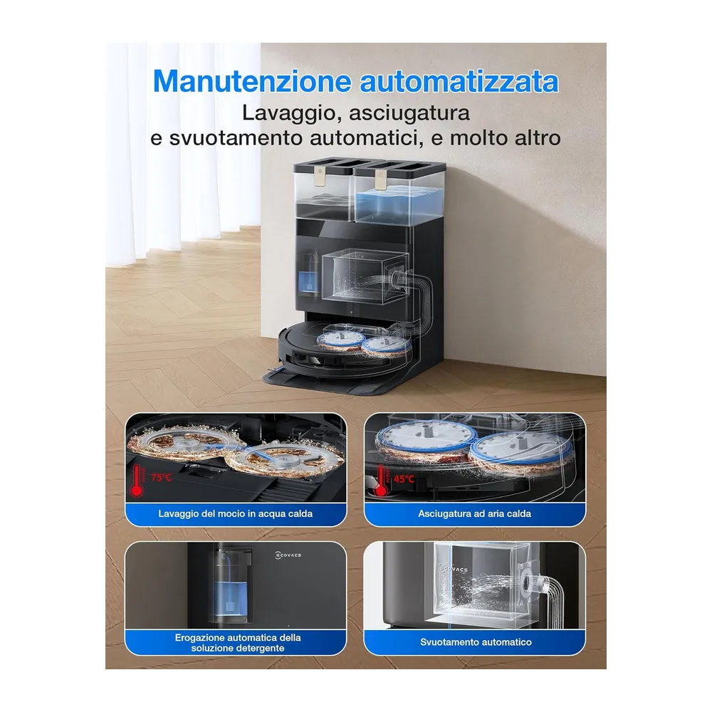 ECOVACS T50 PRO OMNI Gen3 Robot Aspirapolvere Lavapavimenti 25000 Pa — 5