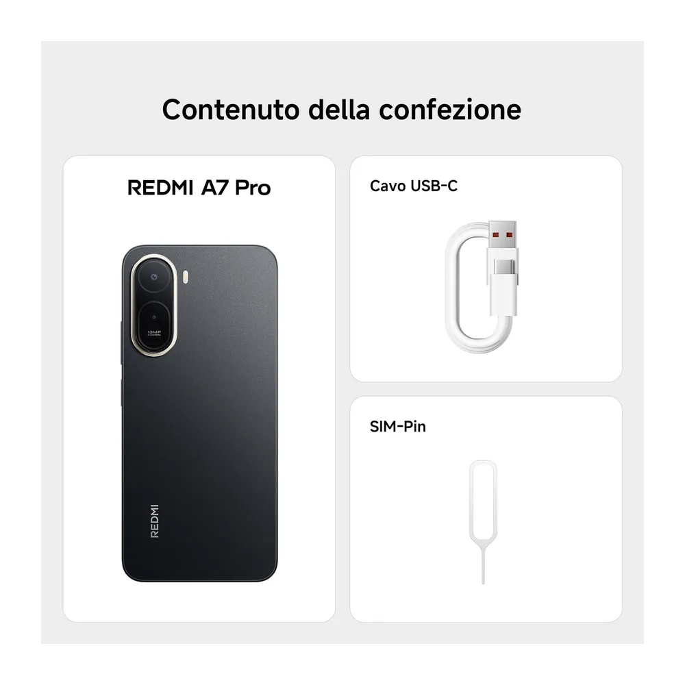XIAOMI REDMI A7 Pro Smartphone 4+64GB,Nero. Display immersivo 6,9" — 4