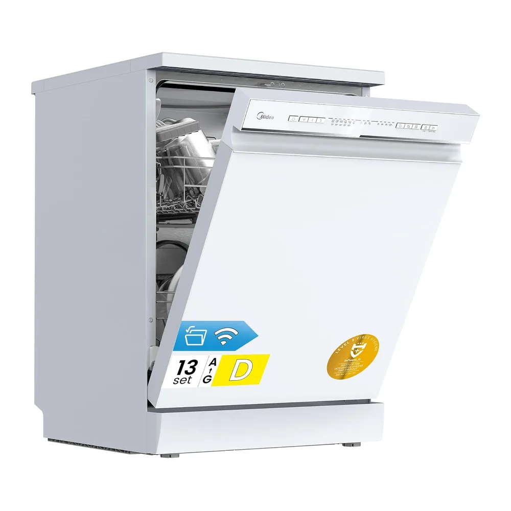 Midea Lavastoviglie Libera Installazione 13 Coperti 8 Program 60 cm Bianco [Classe di efficienza energetica D] — 2