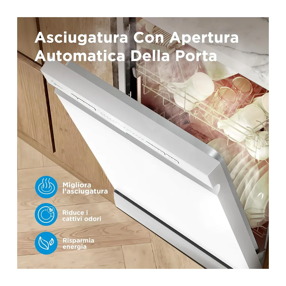 Midea Lavastoviglie Libera Installazione 13 Coperti 8 Program 60 cm Bianco [Classe di efficienza energetica D] — 4