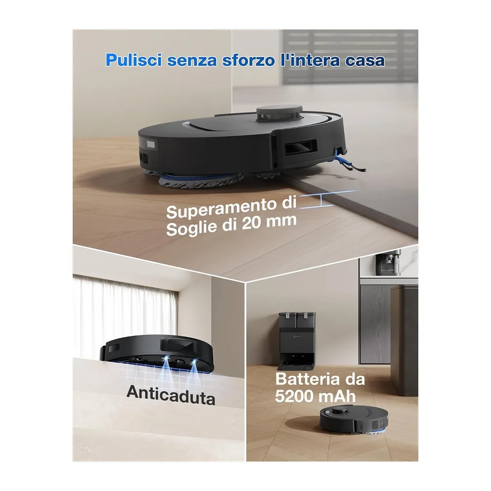 ECOVACS T30e OMNI Robot Aspirapolvere Lavapavimenti 25000 Pa — 6