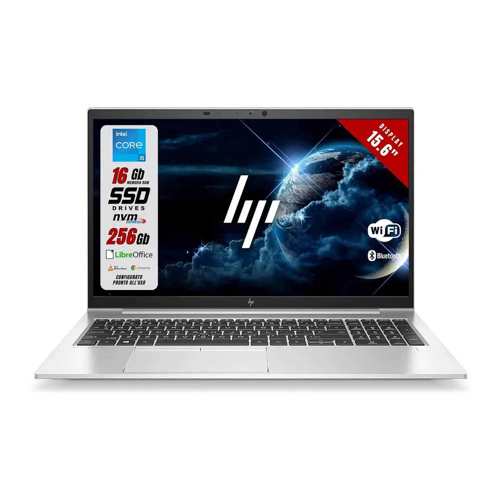 HP EliteBook 850 G8 - Notebook 15,6 pollici Full HD - Intel Core i5-1145G7 4 Core 2.60Ghz - Ram 16Gb SSD