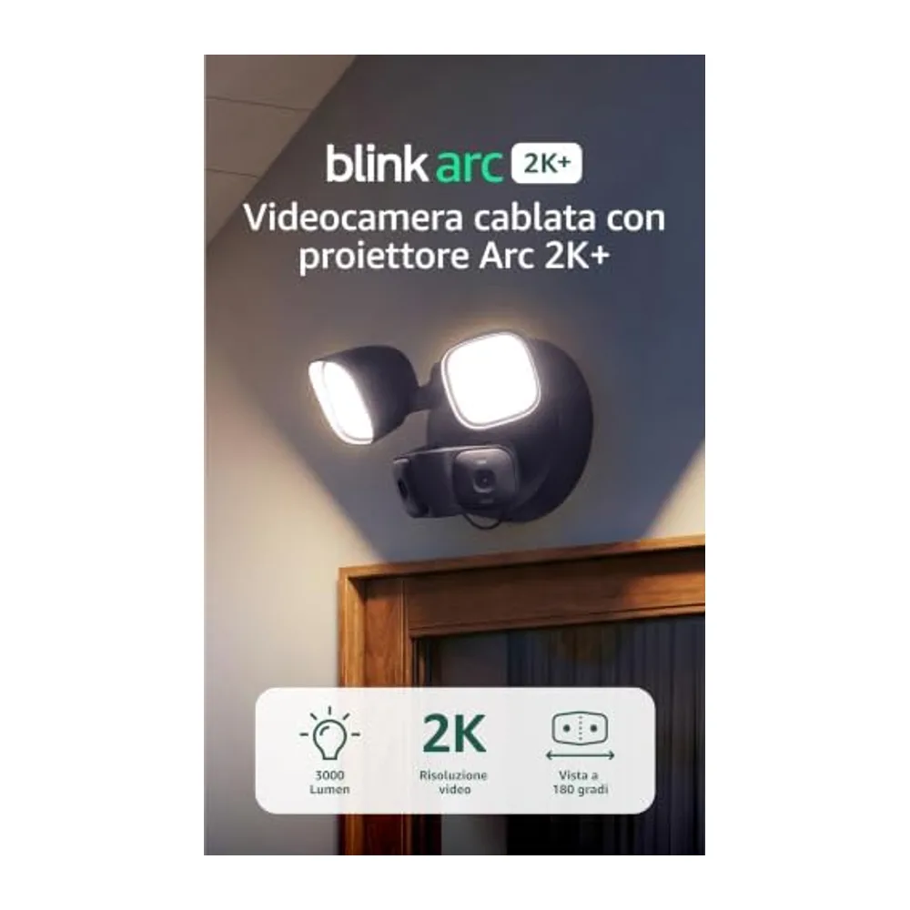 Blink Videocamera cablata con proiettore Arc 2K+ (ultima generazione)