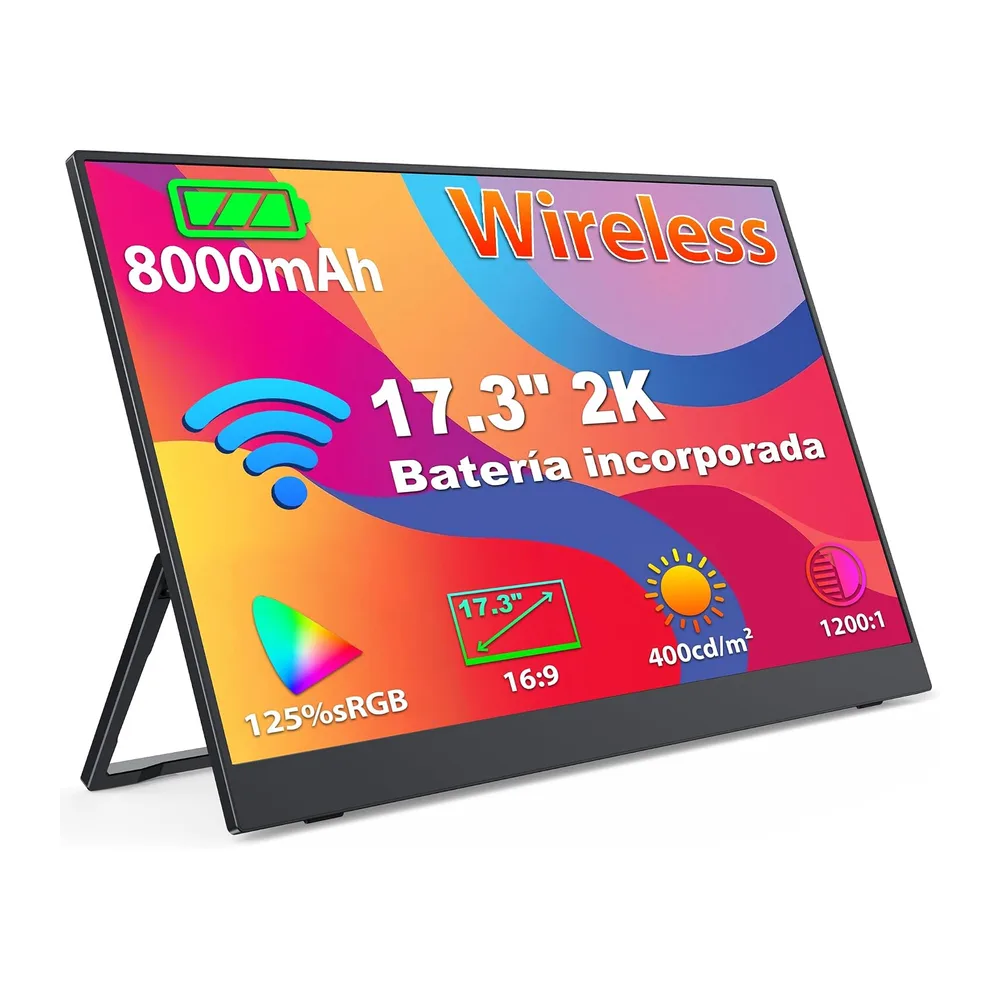 17.3" 2K Monitor portatile Wireless con Batteria 8000 mAh