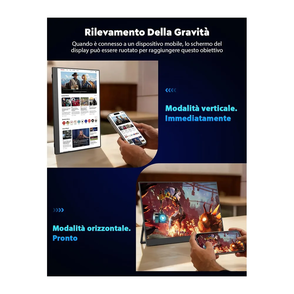 17.3" 2K Monitor portatile Wireless con Batteria 8000 mAh — 5