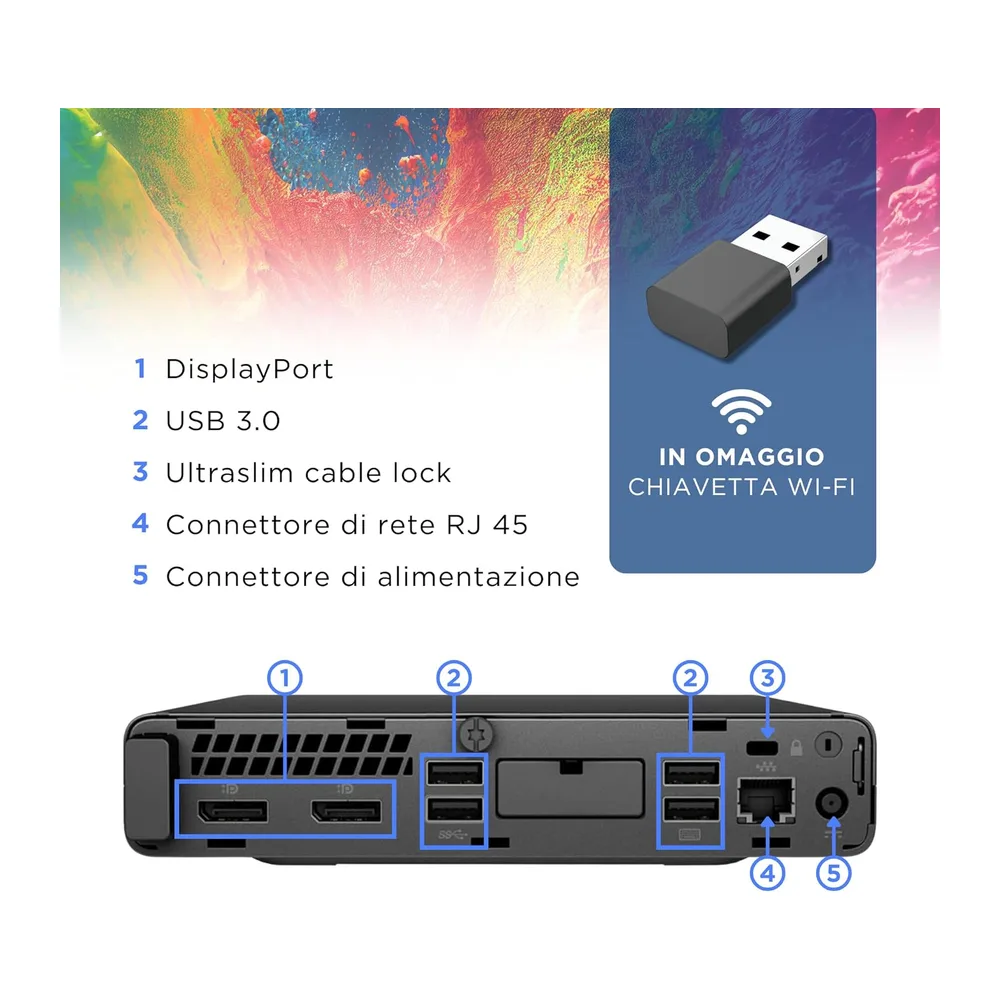 HP EliteDesk 800 G5 - Mini Intel i5-9500T 6 Core 2.20Ghz - Ram 16Gb SSD 512Gb - Pc Desktop Tiny Pronto — 4