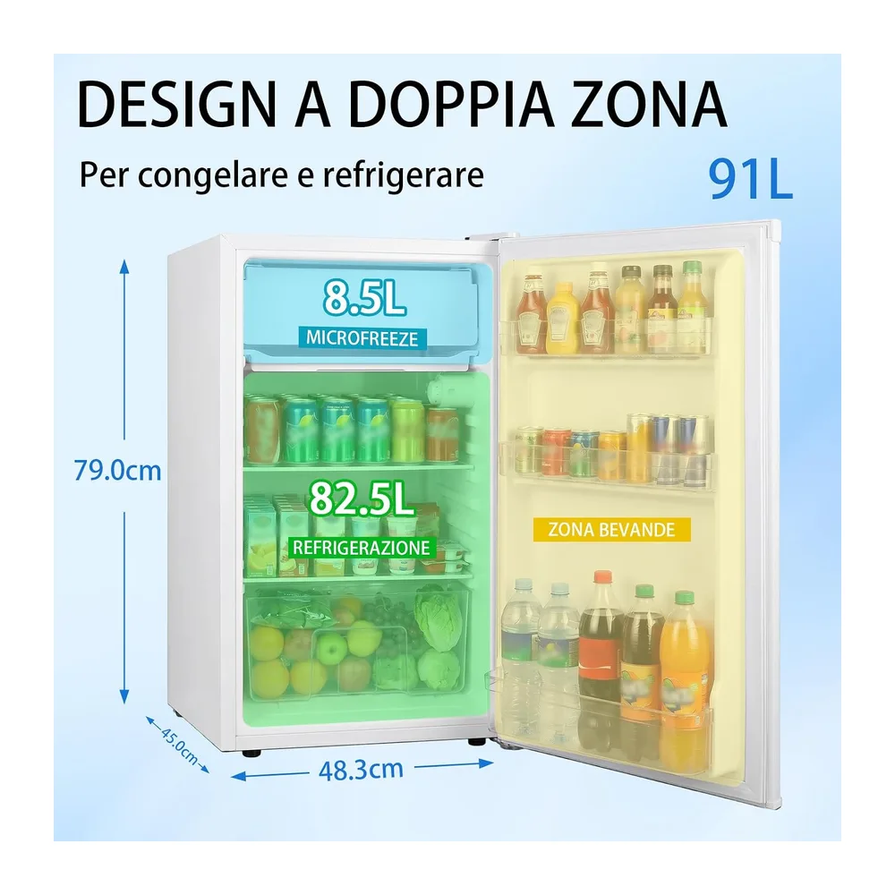 Mini frigorifero bianco 91L con congelatore — 2