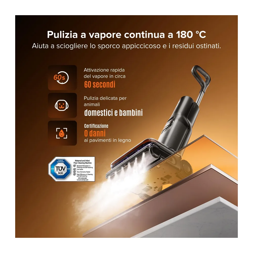 roborock F25 Steam Set Aspirapolvere Lavapavimenti a Vapore Senza Fili — 2
